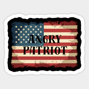 Angry Patriot: Distressed Stars & Stripes Sticker